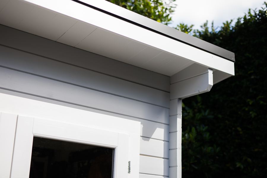 Fascia board along a roofline