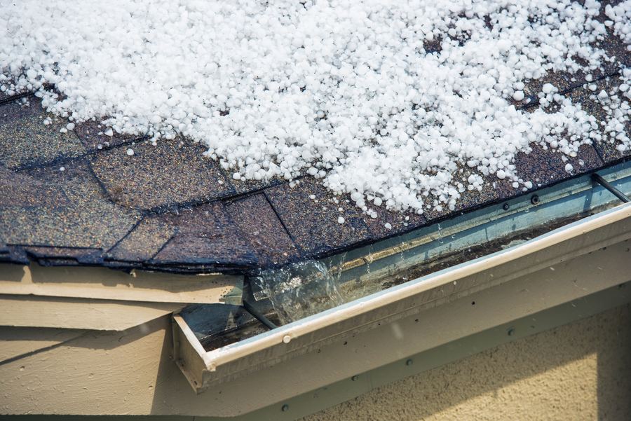 Roof inspected for hail damage