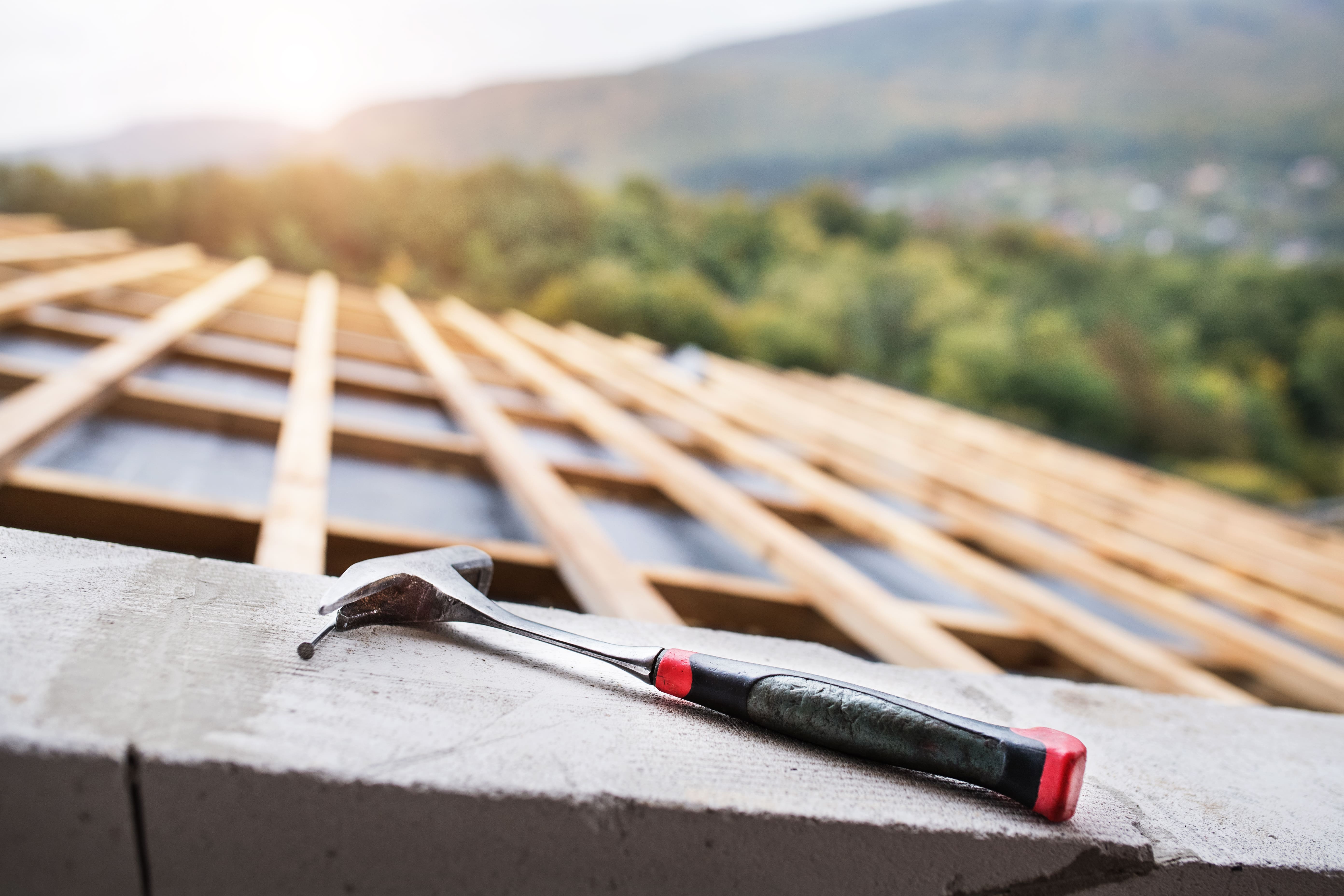 hammer on top of roof installation