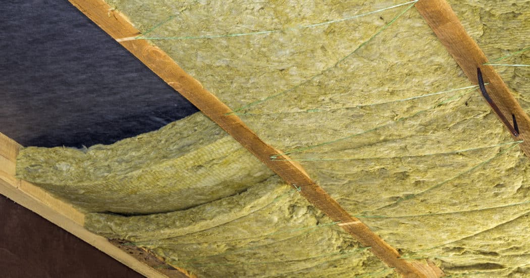 Thermal insulation mineral rock wool installation