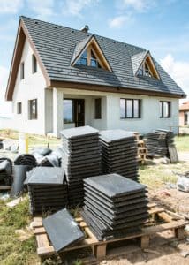 ongoing roof slate installation