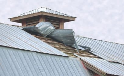 damage roof